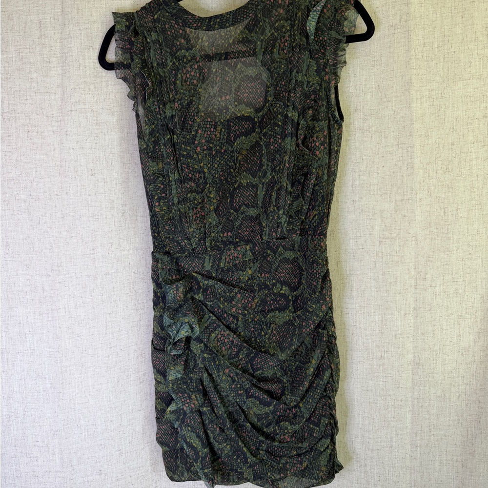 All Saints Hali Tamora Snake Print Mini Dress 2 - Picture 2 of 4